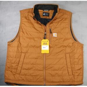 Carhartt Rain Defender Vest Mens 2XL Brown Quilted Insulated Workwear NWT Relax